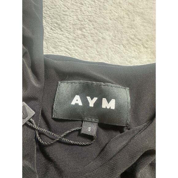 NWT AYM Paxton Maxi Dress Size Small Scoop Neck Black Bodycon - Picture 8 of 9